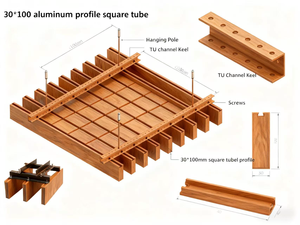 Hot Sale Moisture Proof Waterproof U-shaped <strong>3x3</strong> Interior Decorative Aluminum Square Tube for Apartment Villa Leisure Facilities - Product Image 4