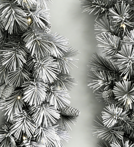 Couronnes <span class=keywords><strong>de</strong></span> <span class=keywords><strong>Noël</strong></span> <span class=keywords><strong>de</strong></span> luxe en PVC faites à la main, vente en gros d'usine, décorations d'arbre inversées, couronnes floquées effet neige pour décorations festives - Product Image 3