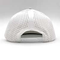 Casquette de baseball personnalisée de luxe 7 panneau plat Bill PVC Patch Snow Camo Snapback Cap Casquette de baseball perforée imperméable découpée au laser avec logo