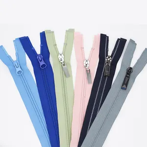 custom zipper pulls fancy reversible long chain invisible transparent nylon zipper roll #3#5#8 zips for clothes/bag