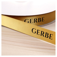 Ruban en satin de polyester avec logo imprimé personnalisé pour l'emballage de cadeaux de mariage et la décoration de gâteaux Chine