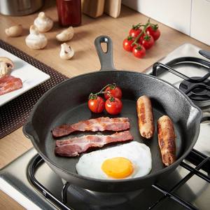 Bright Houseware Best Black Cast Iron American Style Sartén presazonada Venta caliente Juego de utensilios de cocina con cubierta de olla - Product Image 5