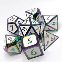 7 dés en métal pour jeux de rôle D&D, jeux de rôle et Pathfinder, ensemble de dés en métal