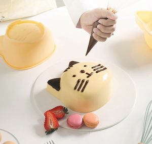 <span class=keywords><strong>Molde</strong></span> de <span class=keywords><strong>silicona</strong></span> personalizado de 6 pulgadas con diseño de gatito para pasteles, tartas, flanes y pan, ideal para fiestas de cumpleaños, repostería y moldeo por inyección. - Product Image 5