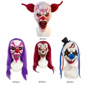 Máscaras <span class=keywords><strong>de</strong></span> Payaso Terroríficas, 4 Estilos, Látex, Disfraz <span class=keywords><strong>de</strong></span> Terror, Pelucas Completas, Maquillaje, Accesorio <span class=keywords><strong>de</strong></span> Disfraz <span class=keywords><strong>de</strong></span> Halloween para Niños, Estilo del Siglo XVIII, Cine y Televisión - Product Image 5