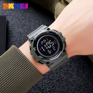 Skmei Digital Watch Men Black Tpu Strap Dual Time Waterproof 3Bar Electronic Watch Outdoor Sports Led Display - Product Image 4