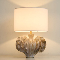 Lampe de table LED unique en céramique en forme de fleur vintage avec abat-jour en tissu, décoration de maison décorative, lampe de table pour chambre à coucher, salon