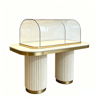 Supports d'exposition de parfums de luxe avec éclairage LED personnalisé, mobilier en acier inoxydable haut de gamme, idéal pour les salons de beauté et les magasins de parfums