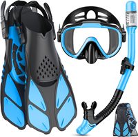 Ensemble de tuba 3 en 1 avec masque de plongée à vue panoramique Équipement de plongée en apnée pour adultes hommes femmes équipement de plongée sous-marine