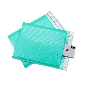 OEM 사용자 정의 포장 비닐 봉지 청록색 10.5 "x 16" 청록색 폴리 버블 메일러 패딩 봉투 우편 포스트 배송을위한 가방