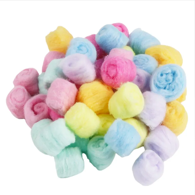 Colorful Cotton Balls Makeup Cotton Balls Degreasing Cotton Ball for Face Cleansing & Makeup Removal Beauty Salon Home Use
