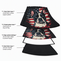Couverture en flanelle douce à imprimé drapeau américain Black Boston Terrier, couverture rectangulaire en polyester tricotée pour lit, chaise, voyage