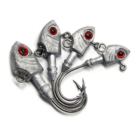 Vente en gros de leurres de pêche en eau salée Fluke Shad Bass Lead Saltwater Swimbait Jig Head Hook de 3,5 g, 10 g et 33 g