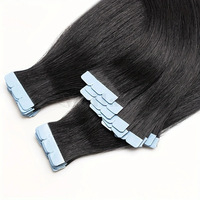 Extensions de cheveux humains Remy lisses à bandes adhésives en PU, 150g, plusieurs couleurs, 10 pièces/paquet, 12-24 pouces, pour usage en salon