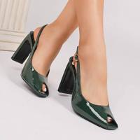 Sandales à talons hauts pour femmes, style peep toe, design original, talon épais, chaussures à talons pour l'automne
