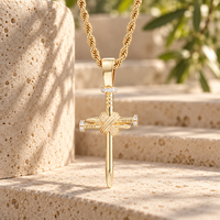 Collier croix en forme d'ongle ARNAN pour femme, pendentif en cuivre plaqué or 18 carats, chaîne superposable, bijou de mode quotidien, cadeau