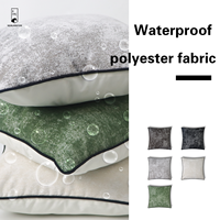 Usine imperméable Polyester tissu tacheté gris Texture jardin décor taies d'oreiller avec passepoil pour l'extérieur