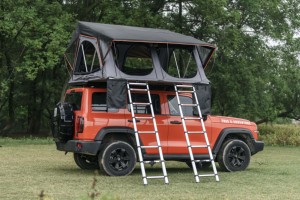 Tente de toit de voiture en aluminium étanche à la pluie <span class=keywords><strong>4x4</strong></span> pièce annexe 4 personnes <span class=keywords><strong>Camping</strong></span> automatique échelle en toile coque souple toit SUV <span class=keywords><strong>camion</strong></span> - Product Image 3