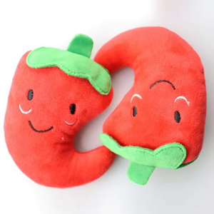 Wholesale Pet Cotton <b>Stuffed</b> <b>Soft</b> Plush Chilli Smile Dog Interactive Bite Resistant Teeth Cleaning Durable Chewing Squeaky <b>Toy</b> - Product Image 4