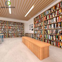 Bibliothèque moderne étagères de librairie vitrine murale en bois design de librairie personnalisé meubles de bibliothèque pour librairie