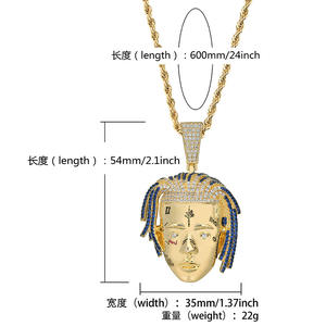Nouvelle Arrivée Offre Spéciale Hip Hop Or Argent Pendentif Xxxtentacion <span class=keywords><strong>Rappeur</strong></span> Avatar Pendentif Collier - Product Image 2