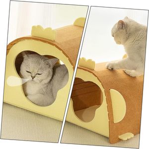 Cueva para Gatos Moderna y Sostenible, Absorbente de Sonido, de Fieltro, Plegable, Cerrada, con Diseño Impreso y Túnel de Juego Interior Acogedor - Product Image 4