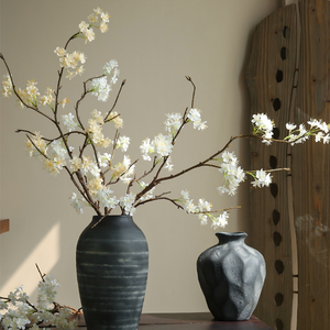 <span class=keywords><strong>Fleur</strong></span> artificielle en soie réutilisable réaliste de 110 cm à tige unique rose blanc champagne boule de neige pour la décoration de la maison salon balcon - Product Image 4