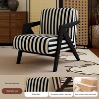 Fauteuil de salon haut de gamme, fauteuil artistique adapté à la chambre et au salon, chaise de canapé en bois