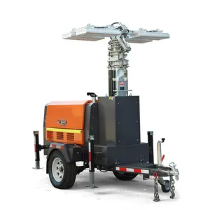 Generator Portable Diesel dengan Menara Lampu Banjir