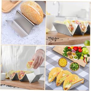 Nouveau support à burritos en acier inoxydable, plateau de service pour tacos mexicains à la coriandre, support à tortillas pour le camping - Product Image 4