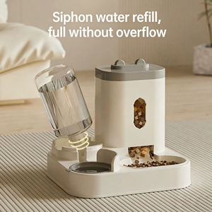 Distributore Automatico di Cibo per Animali Domestici Moderno ed Ecologico, Dispenser d'Acqua di Grande Capacità, Ciotole per Cani e Gatti con Separazione Cibo Secco e Umido - Product Image 4