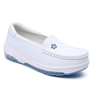 Women White Slip On <b>Nursing</b> <b>Shoes</b> Leather Upper Air Cushion Sole Hospital Work Footwear - Product Image 5