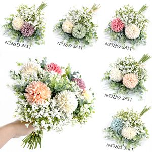 Bouquet de mariée artificiel Guanyi, fleurs en soie plastique, décoration de mariage, accessoires de photographie - Product Image 1