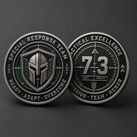 Moneda Conmemorativa Personalizada de la Unidad de Respuesta Táctica, Diseño de Logotipo 3D en Níquel Negro, Moneda de Doble Cara para Eventos de Reconocimiento