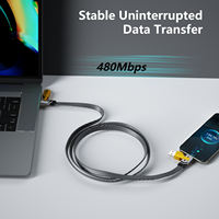 Câble Type-C 4-en-1 2A/3A/5A pour iPhone 16, charge rapide, matériau en nylon