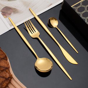 Atacado personalizado luxo ouro talheres <span class=keywords><strong>set</strong></span> com alta qualidade presente caixa 24pcs aço inoxidável talheres <span class=keywords><strong>set</strong></span> para casamento - Product Image 4