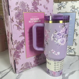 Commercio all'ingrosso Stan 40OZ con manico tazza con scatola regalo sottovuoto isolato bottiglia di acqua incisa paglia all'aperto tazza per auto Tumbler - Product Image 6