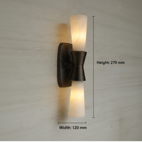 Lampe murale LED de luxe en marbre naturel, éclairage haut et bas, pour salon, chambre, bureau, hôtel - Design moderne, garantie 5 ans