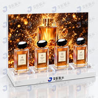 Présentoir à parfum en acrylique personnalisé à 4 fentes, résistant aux UV, pour comptoir de magasin de détail, directement de l'usine OEM