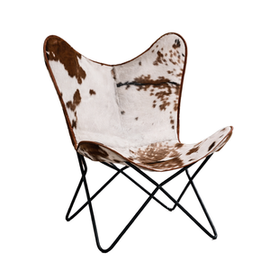 Silla Butterfly de Diseño Vintage con Acabado en Cuero Genuino, Plegable, Ecológica, Estructura Estable, para Dormitorio, Comedor, Oficina en Casa - Product Image 1