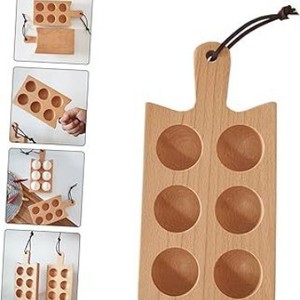Wooden Egg <b>Storage</b> Tray 6 Compartment Beech Wood Freshness Preservation <b>Kitchen</b> Use - Product Image 4