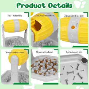 JiaBei <b>Interactive</b> Pet Feeder Puzzle <b>Toy</b> With Food Dispenser For <b>Cats</b> And Dogs Fun Slow Eating Training Game Gray And Green - Product Image 2