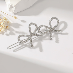 Gran oferta bonito estilo coreano brillante Rhinestone Crystal Hair Clip perla mariposa arco Duckbill Clip accesorios para el cabello para mujeres - Product Image 3