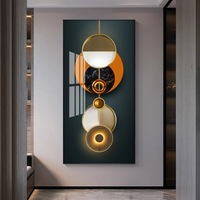 Esthétique moderne abstraite géométrie solide cristal porcelaine art mural peinture métal encadré pour salon décor à la maison luxe