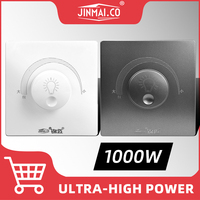 Gradateur de lumière universel Interrupteur mural 500/1000W Luminosité réglable Bouton rotatif Contrôleur haute puissance 250V pour lampe LED/vitesse du ventilateur