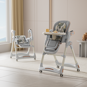 Chaise haute bébé 4-en-1 moderne et luxueuse en plastique, convertible en balancelle, réglable en hauteur, pour repas et chambre <span class=keywords><strong>d</strong></span>'enfant - Product Image 4