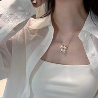 SHDIYAYUN Pendentif en perle d'eau douce naturelle à succès avec motif trèfle et bijoux en perles ajustables magnétiques