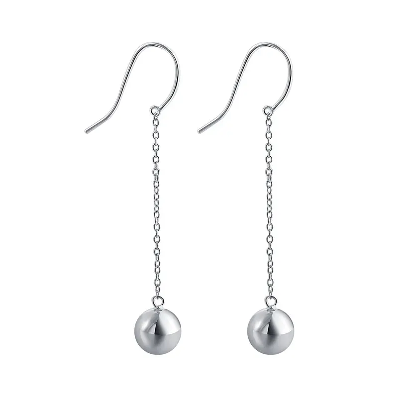925 sterling silver long dangling hook real fresh water pearl earring
