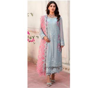 Organza lourd avec séquence de broderie Fonctionne avec le costume Salwar pakistanais Moti Stone à un prix abordable - Product Image 1