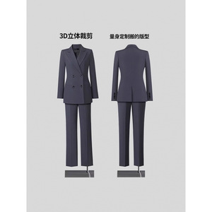 Women's Black Suit Set 2025 Spring Autumn Professional Office Wear For Work Interviews Anti-Wrinkle Worsted Fabric Full Sleeve - Product Image 2